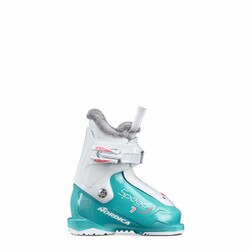 Nordica SpeedMachine Jr 1 Boot Kids' in Light Blue and White and Pink